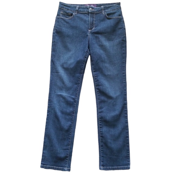 NYDJ Not Your Daughter's Jeans Women's Stretch Lift‎ Tuck Straight Leg Jeans 10P - Picture 1 of 10
